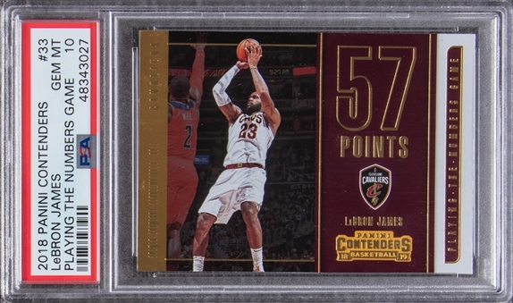 2018 Panini Contenders Playing the Numbers Game #33 LeBron James PSA10